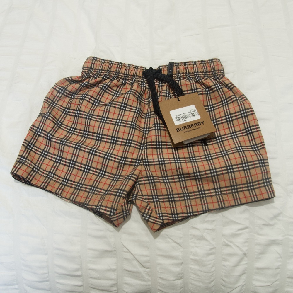 Burberry Boys' Kameron Mini Check Swim Trunks